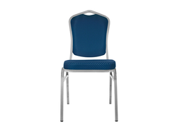 Банкетный стул Квадро 20мм - серебристый, синяя корона