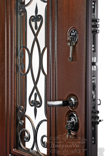 БЕЛАРУСЬ. БЕЛУГА. СЕВИЛЬЯ. ДУБ ТЕМНЫЙ С ПАТИНОЙ/ ДУБ ТЕМНЫЙ С ПАТИНОЙ, КОВКА ВНУТРИ СТЕКЛОПАКЕТОВ