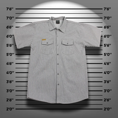 Рубашка Prison Blues® HICKORY WORK SHIRT [Пуговицы/Короткий рукав]