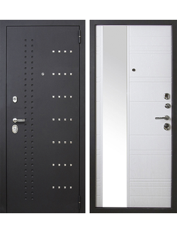 Входная металлическая дверь Тайгер Омега (муар/вяз каньон+зеркало фацет)