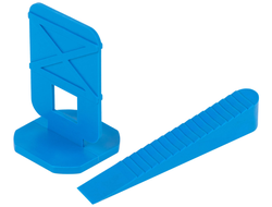 СВП ( Система Выравнивания Плитки), Зажимы 40 шт. и Клинья 40 шт., набор ( синие ) MOS 16781М