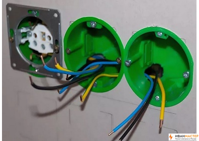 Установка тройных подрозетников в стене квартиры в новостройке Подмосковье ИВАНМАСТЕР