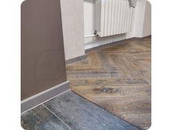 Плинтус ХДФ Dollken Cubu Flex Life 60мм Х 2,5 м 1246 Серебро платина в интерьере 9