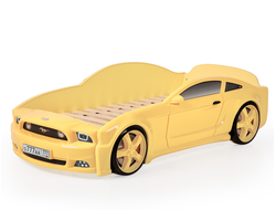 кровать-машина Мустанг 3D желтый
