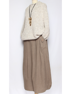 ЮБКА "Вельвет карманы клапаны" бежевая до р.54