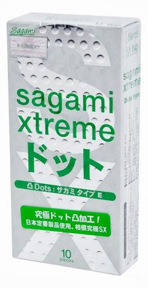 Презервативы Sagami Xtreme Type-E с точками - 10 шт, Sagami, Япония