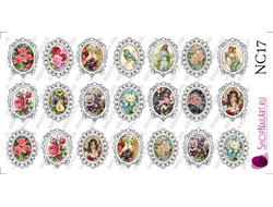 Слайдер дизайн NC17 - Трафарет, Камея, Винтаж, черный