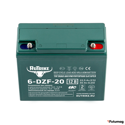 Тяговый аккумулятор RuTrike 6-DZF-20 (12V20A/H C2)