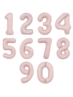 Фольгированная цифра с гелием "Пыльная роза" 104 см