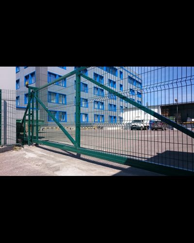 Раздвижные оцинкованные 2D ворота из сварных прутьев