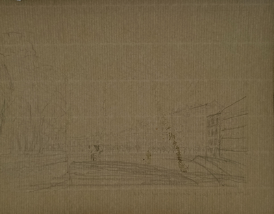 "Сельский пейзаж" бумага карандаш 1899 год