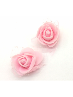 Цветы из фоамирана с сеточкой 25 мм цвет светло розовый (200 штук)