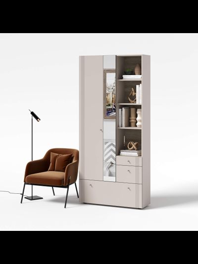 Одетта Вешалка с зеркалом (ВШ1) Дуб Эндгрей/Меланж