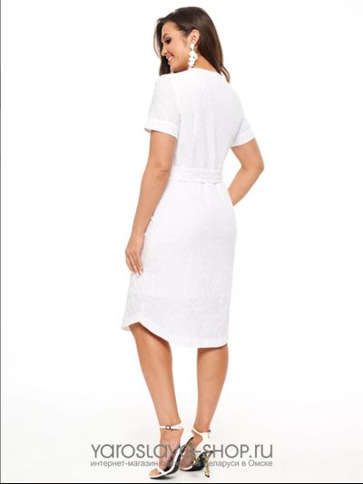 Легкое летнее хлопковое платье с поясом