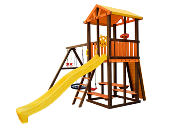 Детский уличный игровой комплекс Perfetto sport Bari 4 с качелями Паутина в Воронеже,