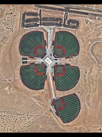 Картина обогреватель, спутниковое фото Бейсбольного комплекса Альбукерке