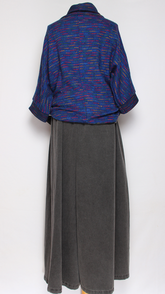 ДЖЕМПЕР БОХО "КИМОНО"  пёстрый джинс, сирень, электрик, трава, хаки, черный до р.50