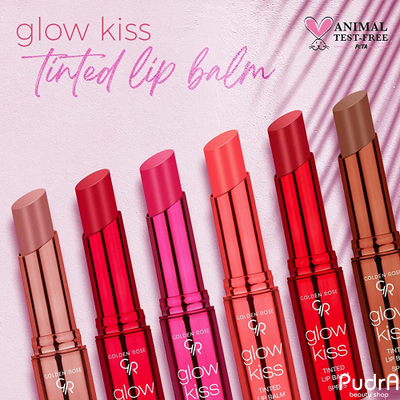 GOLDEN ROSE Тинт- бальзам для губ Glow Kiss Tinted Lip Balm, Strawberry, №02