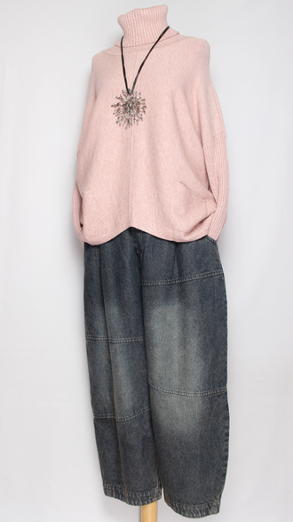 Джинсы "Строчки асимметрия синие р.48-54