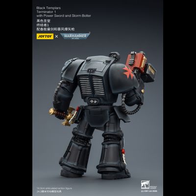 Терминатор Черных Храмовников (Warhammer 40K) - КОЛЛЕКЦИОННАЯ ФИГУРКА 1/18 Black Templars Terminator with Power Sword and Storm Bolter (JT03097) - JOYTOY
