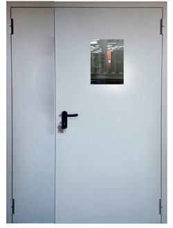 Дверь противопожарная ДПМО-02/60 (EI 60) полуторная (остекленная), размером 2070*1260 - 1,2 мм.