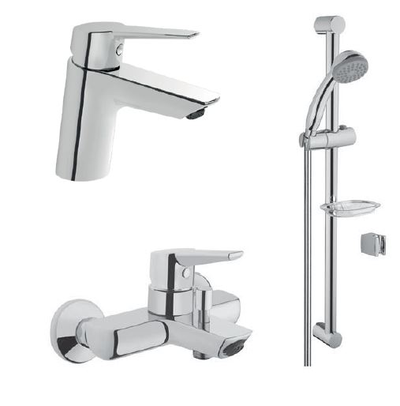 Набор из 3 смесителей VitrA Solid-S 3 в 1 (смеситель для раковины, смеситель для ванны и душа, душевой гарнитур с функцией Aquaspray), A49227EXP
