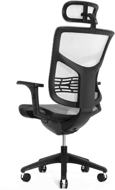 Эргономичное кресло Expert Vista black, белая сетка