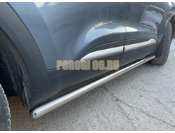 Защита штатного порога труба Папа Тюнинг d53 для Chery Tiggo 4 Pro 2022-