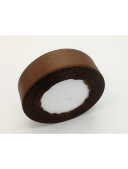 Лента атласная 25 мм, цвет темно коричневый арт. 32