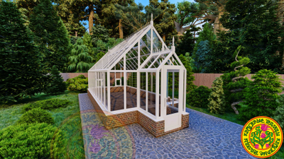 Теплица из алюминия и стекла СКАРЛЕТТ 7000х3500