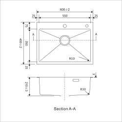 Мойка 60*45 мм, НАНО-ЧЁРНЫЙ, AVIVA
