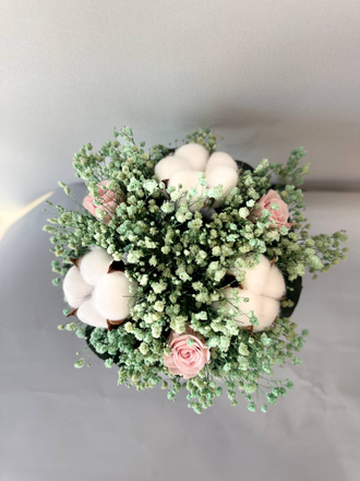 БУКЕТ ИЗ СТАБИЛИЗИРОВАННЫХ ЦВЕТОВ "ВЕЧНЫЙ РОМАН"