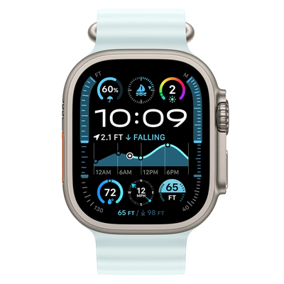 Apple Watch Ultra 2 (2024) 49mm Ice Blue Natural Titanium, Ocean Band