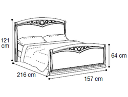 Кровать "Curvo Fregio" с изножьем 140х200 см