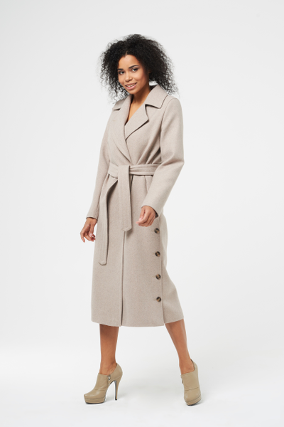 Женское пальто с боковыми шлицами на пуговицах фото пальто Флирт Москва