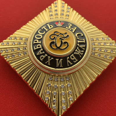 Звезда ордена Святого Георгия со стразами, ромб, копия LUX! Лот № 41.