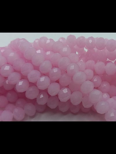 Бусины стеклянные"Рондели"  8х6 мм нить 70 шт цвет №46 розовый матовый