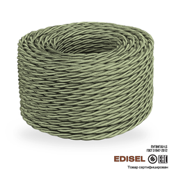 Витой ретро провод 3х2.5 титановый шелк бухта