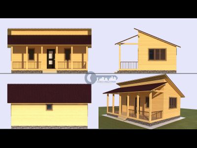 Д-05 ДАЧНЫЙ ДОМ ИЗ БРУСА: ГАБАРИТНЫЕ РАЗМЕРЫ: (6Х8М), ОБЩАЯ ПЛОЩАДЬ: 48М²