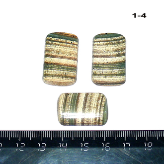 Скарн натуральный (кабошон) №1-4: комплект - 2 шт 29*17*4мм + 25*17*4мм