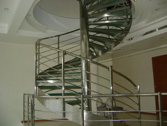 А17 - Перила из нержавеющей стали для винтовой лестницы