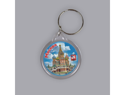 Пластиковый брелок круг 40 мм. - Храм Василия Блаженного, Москва | интернет-магазин 2fru.ru