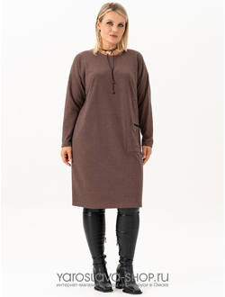 Модель :4077.Трикотажное женское платье прямого кроя