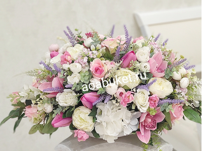 Композиция из искусственных цветов - Мальта № УНС001 - для украшения интерьера