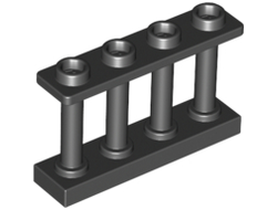 Fence 1 x 4 x 2 Spindled with 4 Studs, Black (15332 / 6066113)