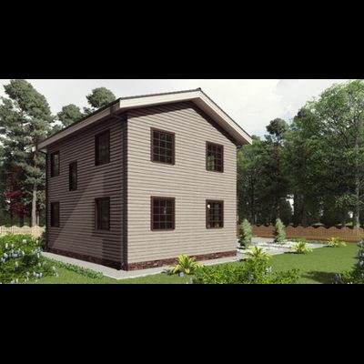 Двухэтажный каркасный дом с пятью спальнями 121м² (SK52)