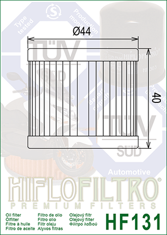 Масляный фильтр  HIFLO FILTRO HF131 для Suzuki (16510-05240, 16510-45H10)