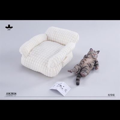 Котик на софе (серый) - Коллекционная фигурка 1/6 Lazybones Cat (JXK293A) - JXK