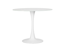 Стол MIA белый, столешница стекло 90 см (Tulip) DB