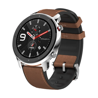 Умные часы Xiaomi Huami Amazfit GTR 47mm stainless steel case, leather strap (Международная версия)